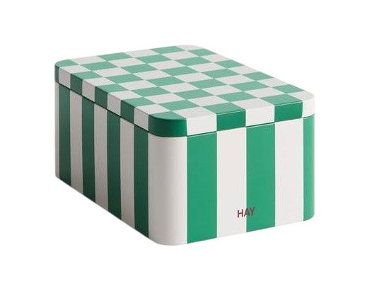 Tin Container Small Green and off-white Aufbewahrungsbox Hay